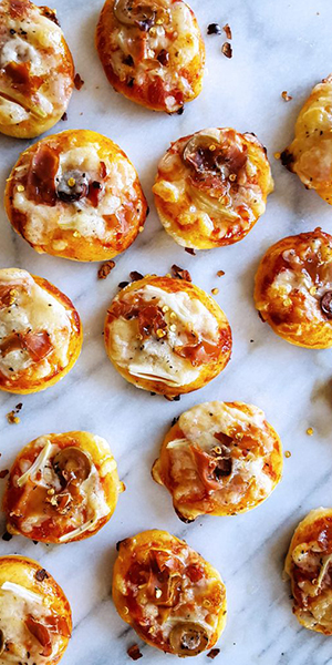 Mini-pizzas aux olives